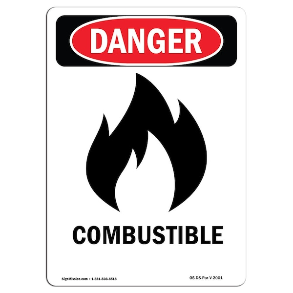 Safety Sign, OSHA Danger, 5" Height, Portrait, D-35-V-2001-10PK